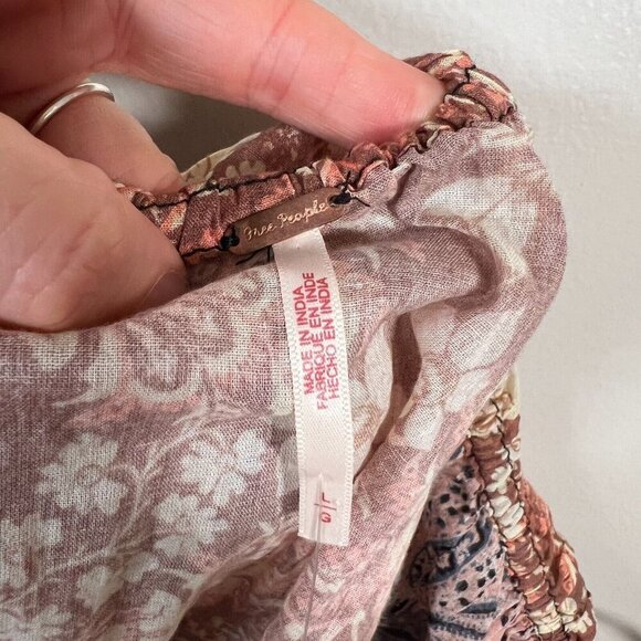 Free People Memphis Canyon Crop Top‎ Size Large Boho Peasant Poet Festival - Picture 5 of 13